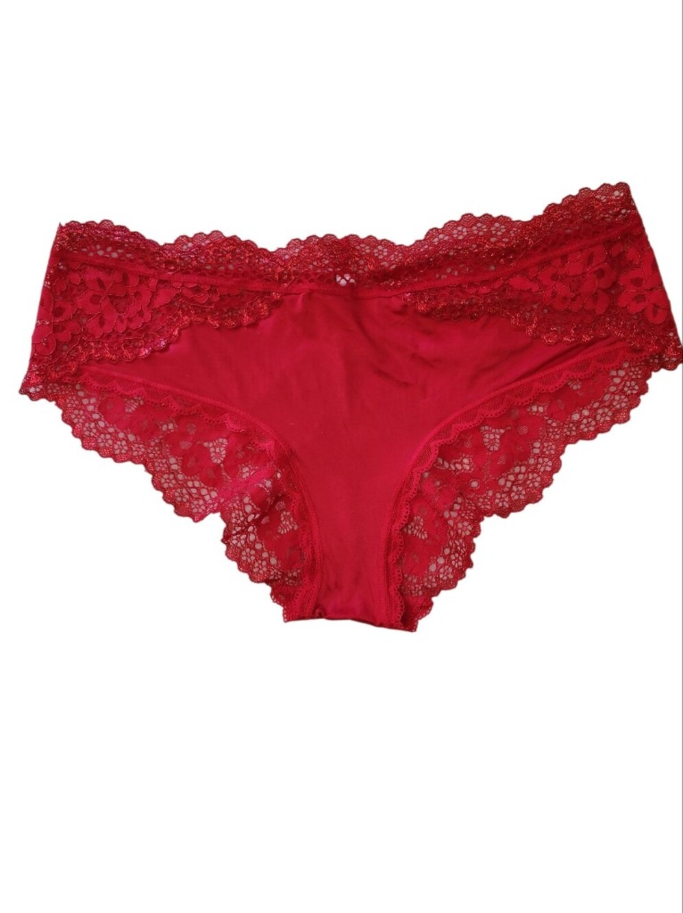 Victoria's Secret Body By Victoria Lace Back Hipster Panty Red Size Large NWOT